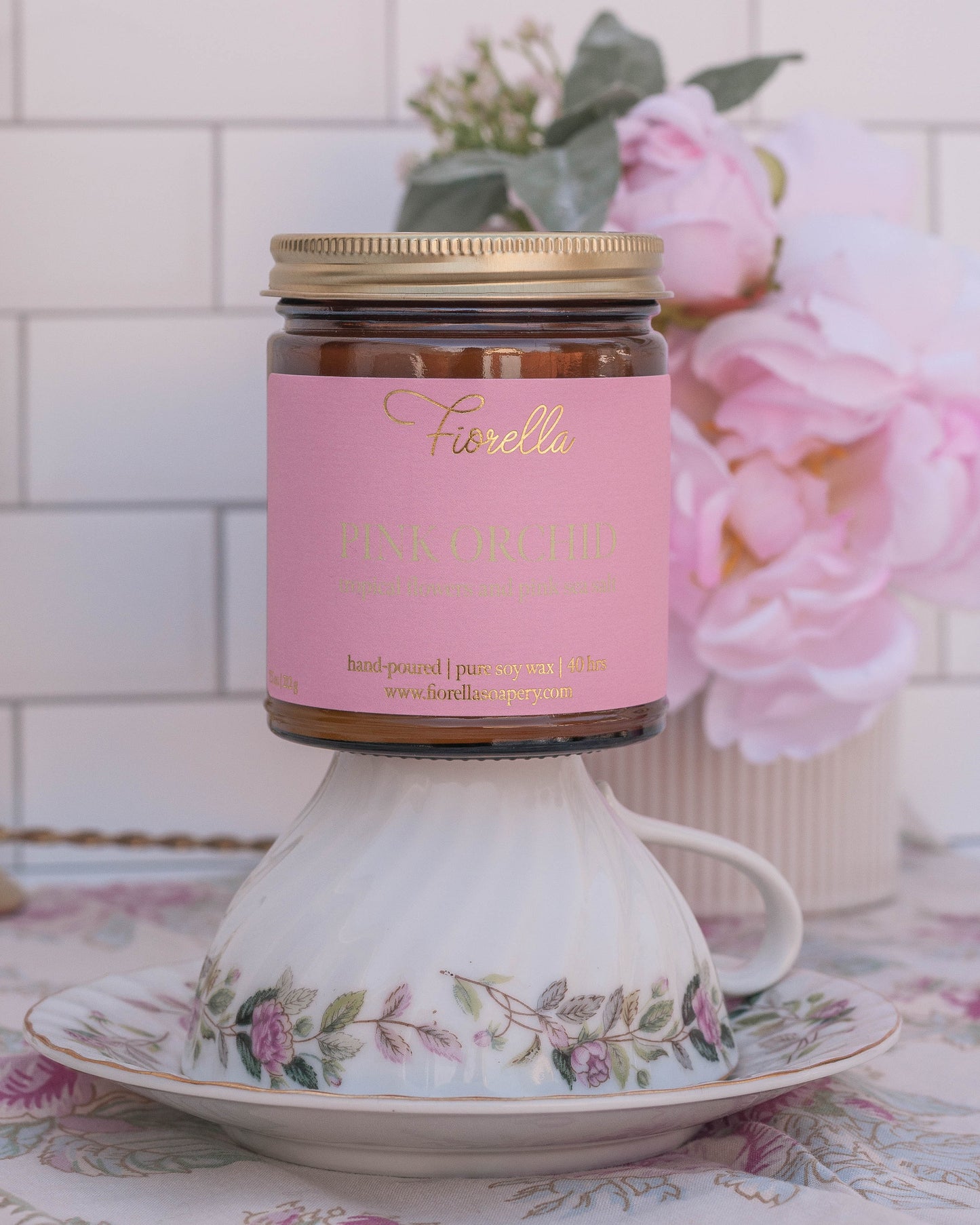 Pink Orchid Candle